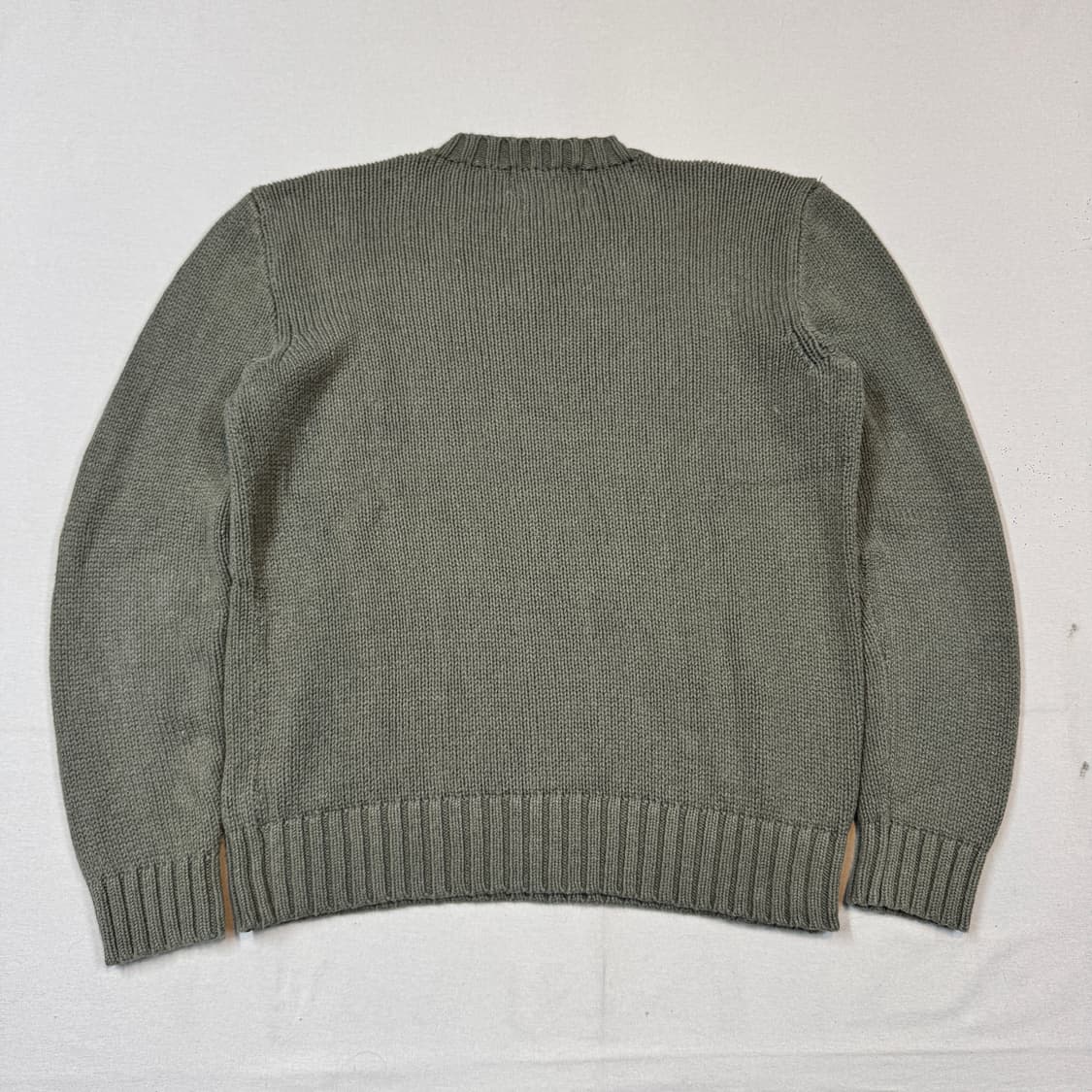 S) 폴로 랄프로렌 올리브 그린 헤비코튼 라운드넥 니트 상품이미지5
