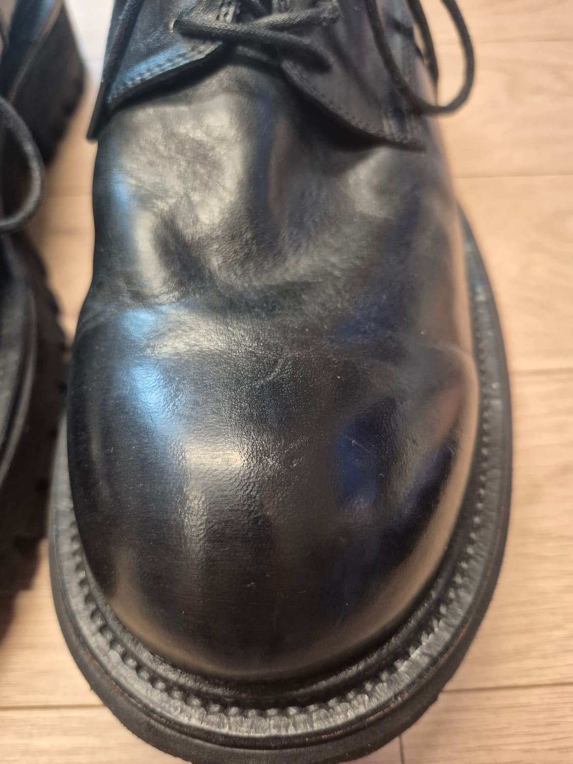 야세 6.5cm 페더 코만도솔 홀스하이드 더비 블랙 상품이미지4