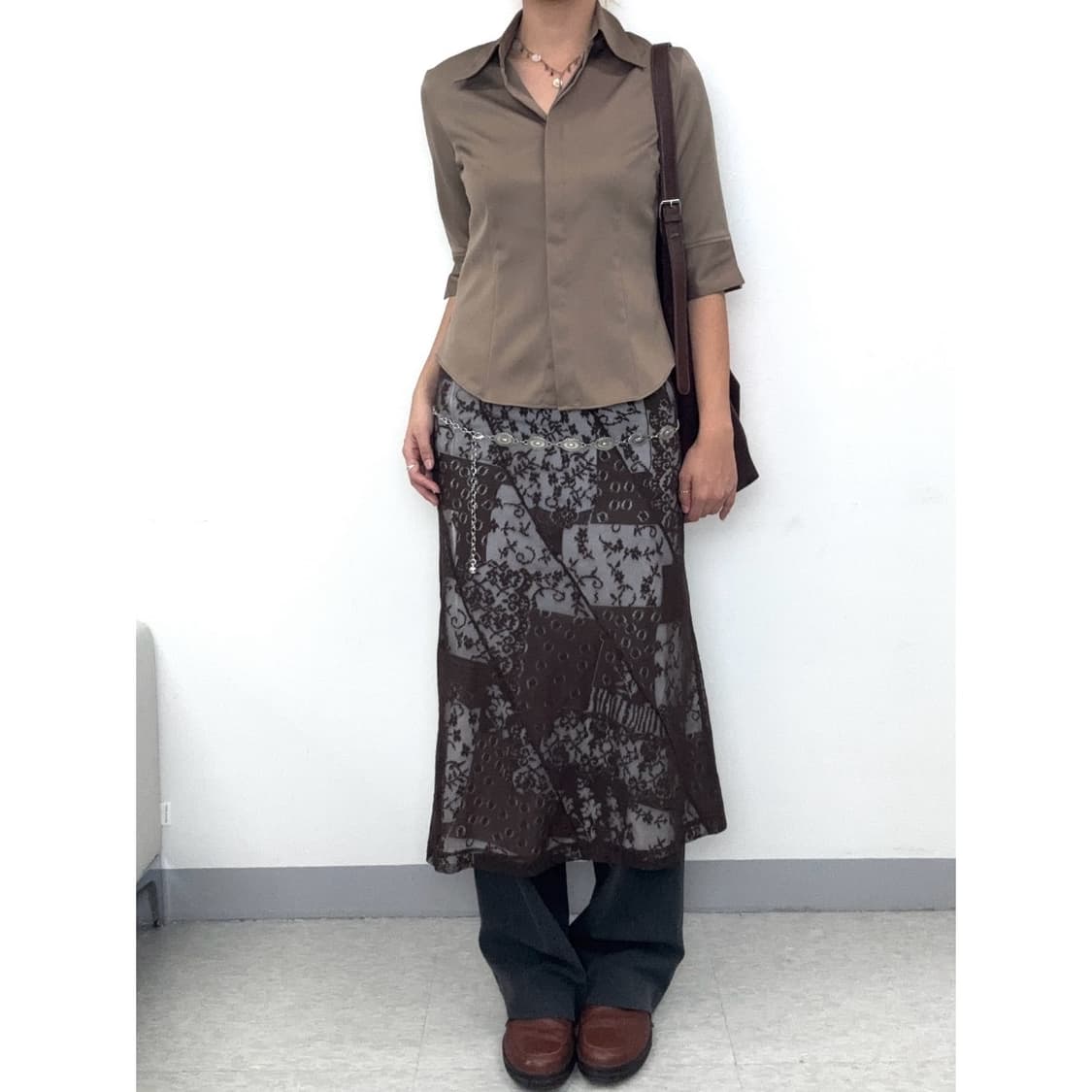 빈티지 브라운 셔츠 상품이미지2