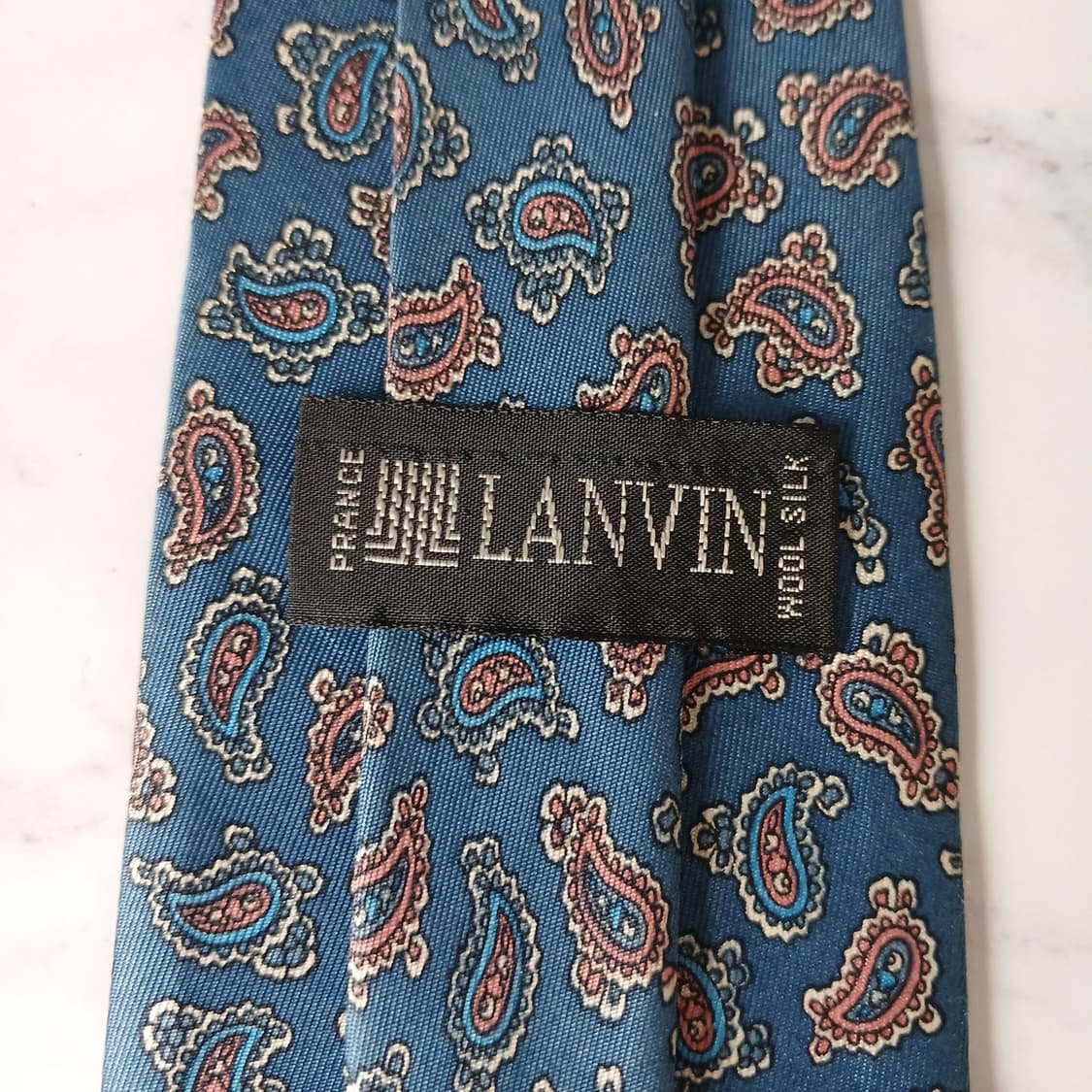 랑방 실크 네이비 페이즐리 넥타이 8.5cm A~B등급 E871 상품이미지4