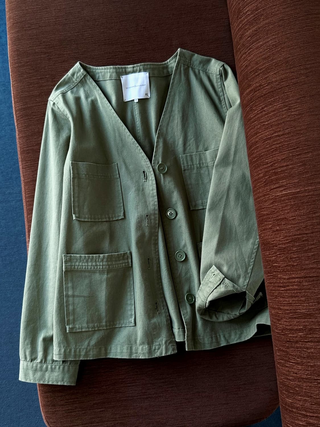 Cotton mil design nocollar shirt jacket  상품이미지1