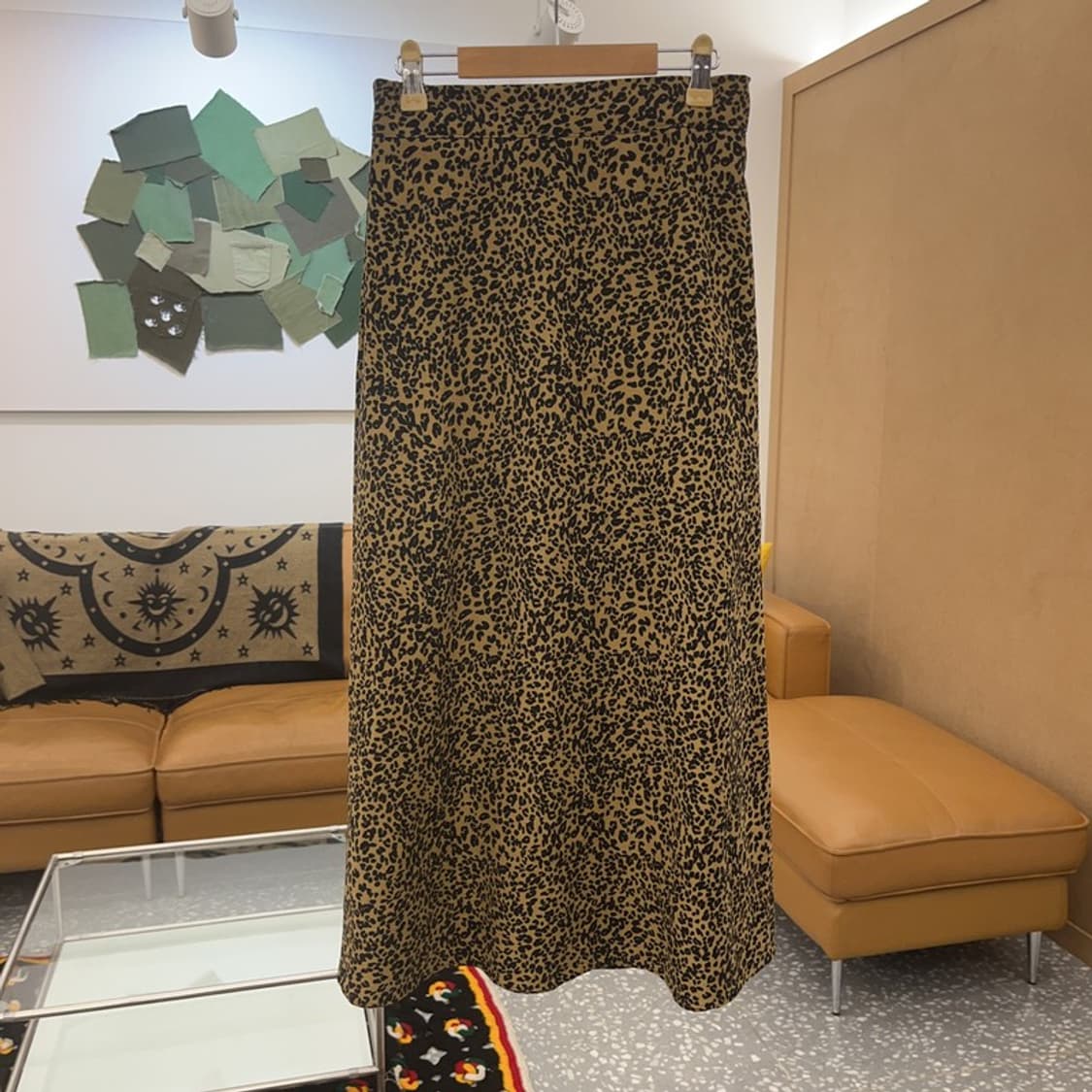 빈티지 모리걸 갸루 호피 레오파드 롱스커트 F C07230 상품이미지3