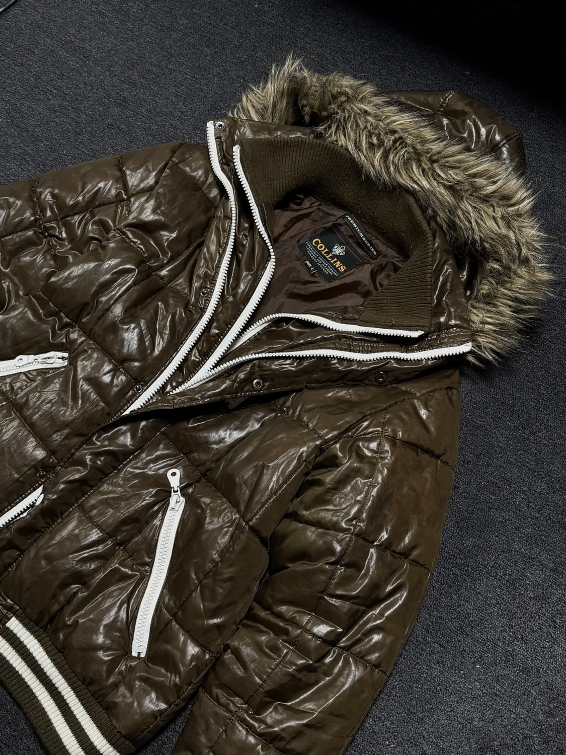 Y2K Punk fur hood jacket 상품이미지3