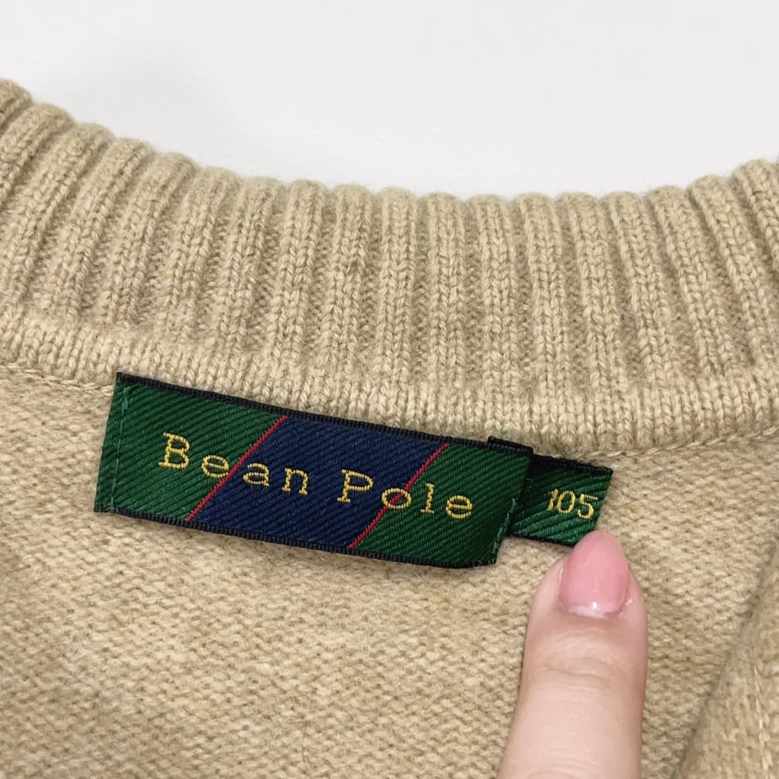 [정품] 빈폴 베이지 울 카라니트 [ 100 ] 상품이미지5