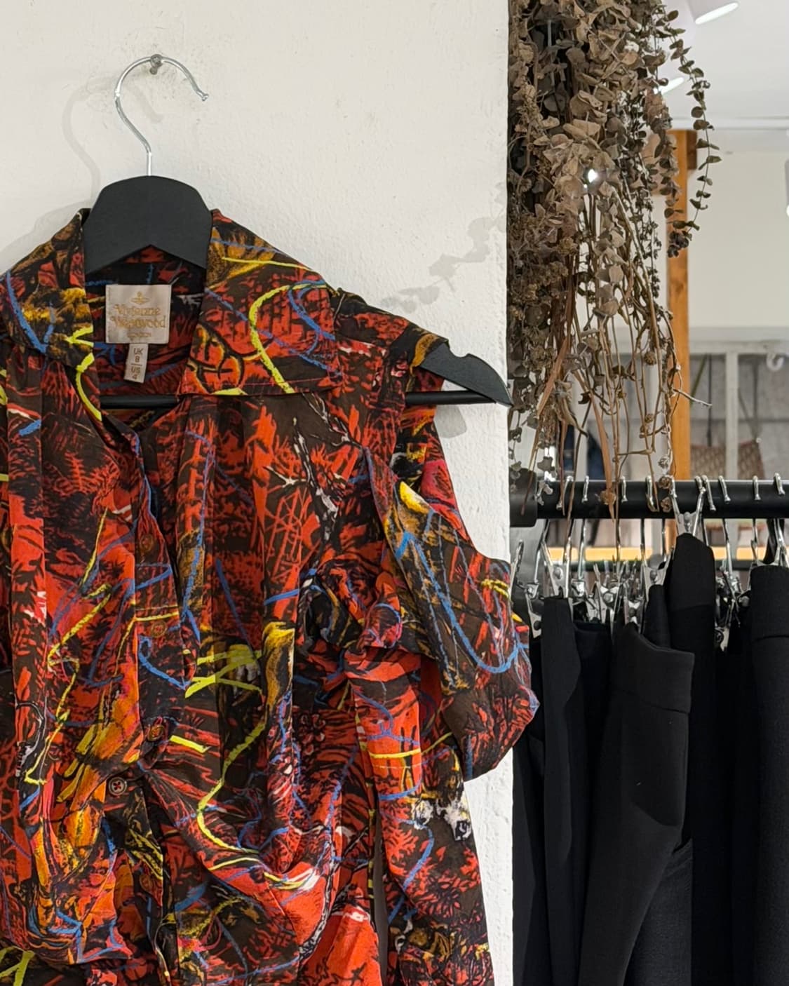 비비안웨스트우드 레드 fw10 프린팅 오픈숄더 실크 셔츠 상품이미지3