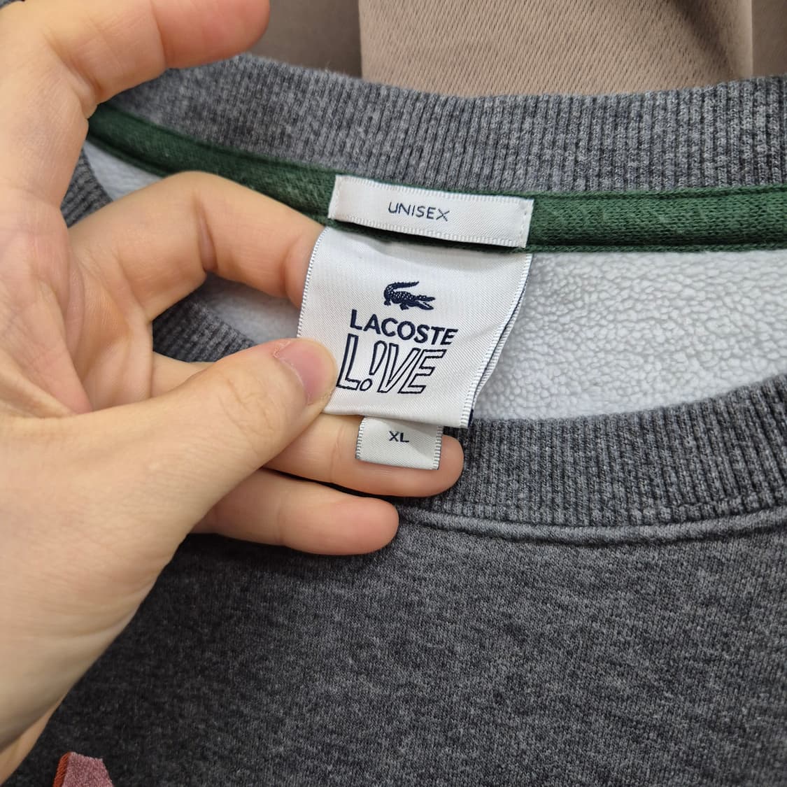 라코스테 유니섹스 루즈핏 자수 맨투맨 XL 상품이미지3