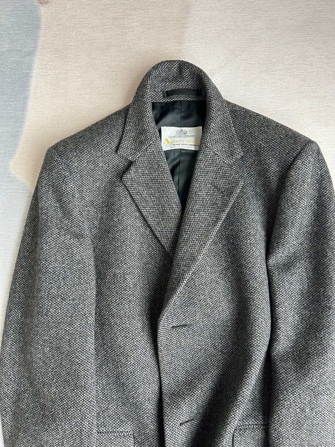 빈티지 아쿠아스큐텀 퓨어램스울 트위드 코트 상품이미지2