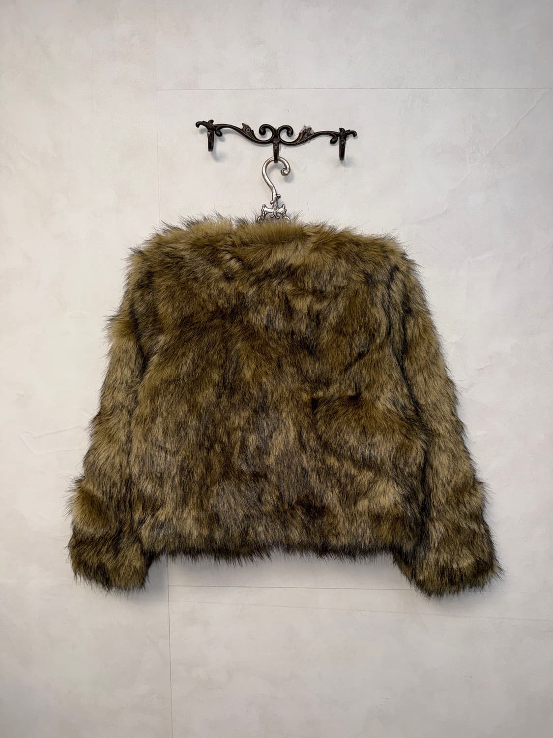 Mixed brown faux fur jacket  상품이미지5