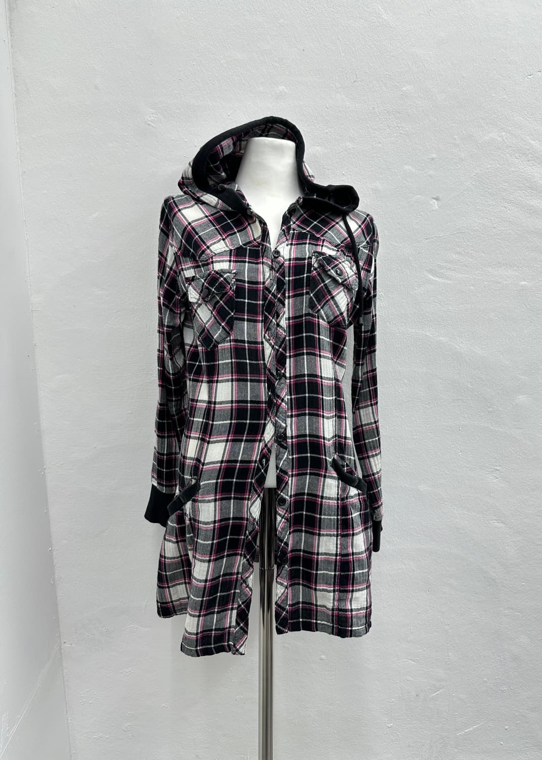 Cornflake y2k check hood shirts 상품이미지2