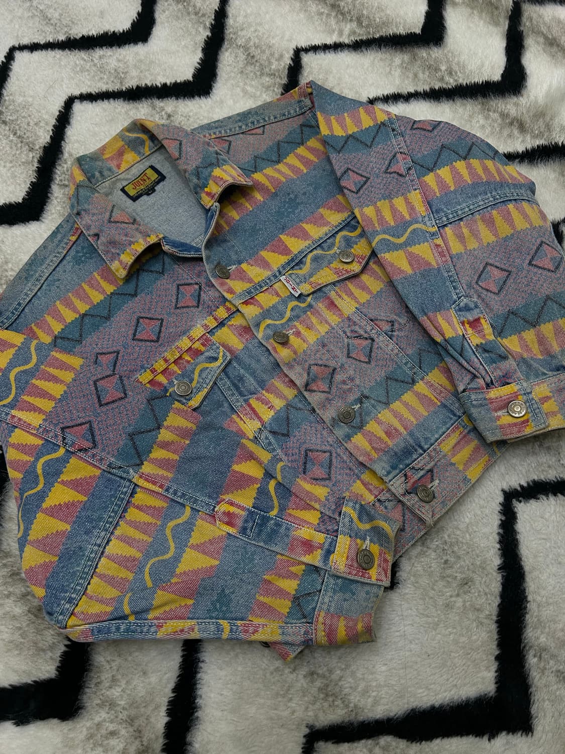 [L]Joint Japan 패턴 크롭 데님 자켓 상품이미지2