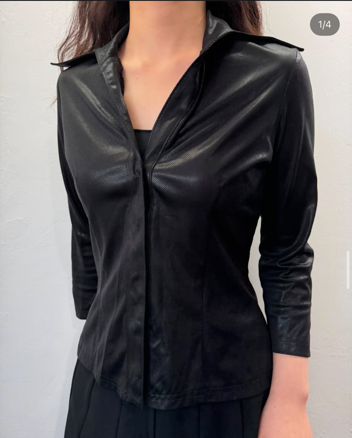 Black Glossy shirt 상품이미지1
