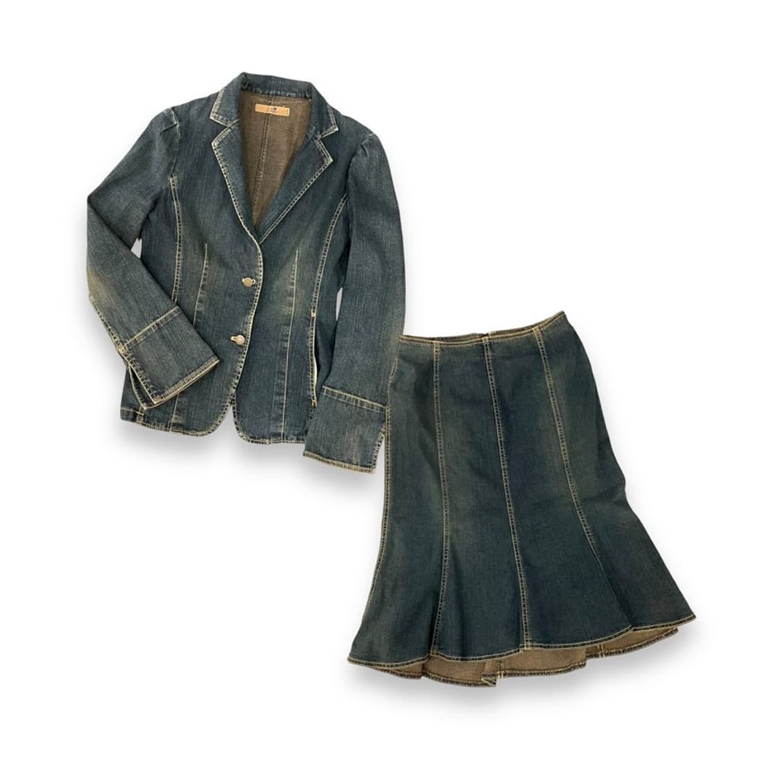 23도 y2k 샌드워싱데님 셋업 상품이미지2