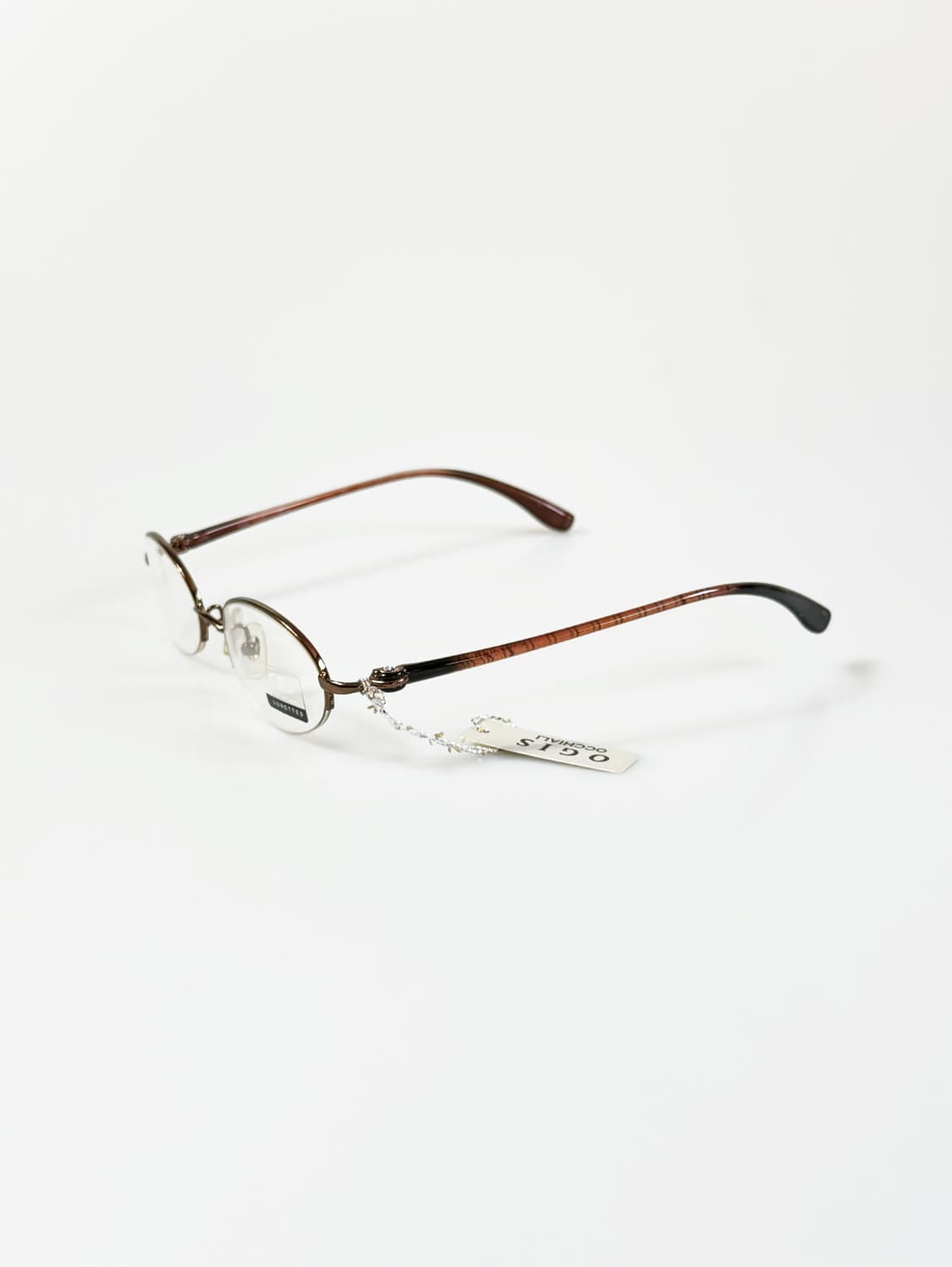 OGIS OCCHIALI 반무테 라운드 브라운 메탈 빈티지 안경 상품이미지3