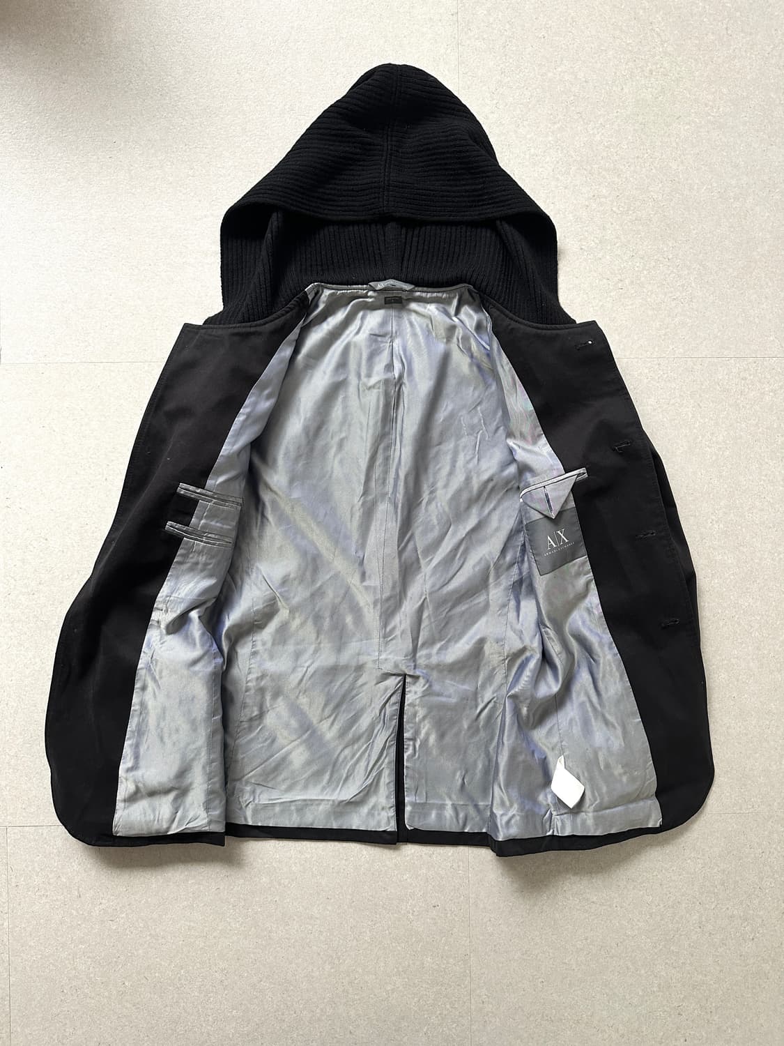 알마니 2000s 후드 니트 레이어 블레이저 자켓 상품이미지8