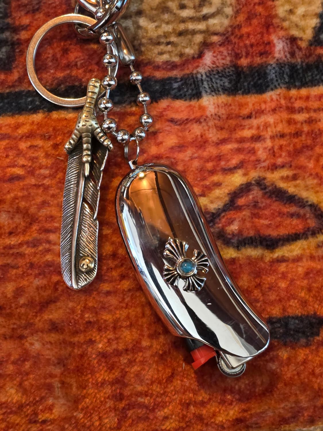 CustomTurquoise Feather Lighter Keyring 상품이미지2