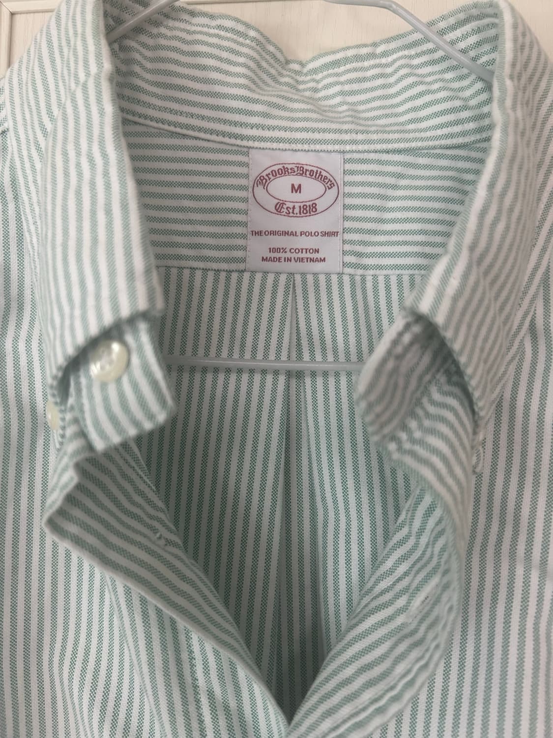 브룩스브라더스 올리브 스트라이프 셔츠 M 상품이미지1