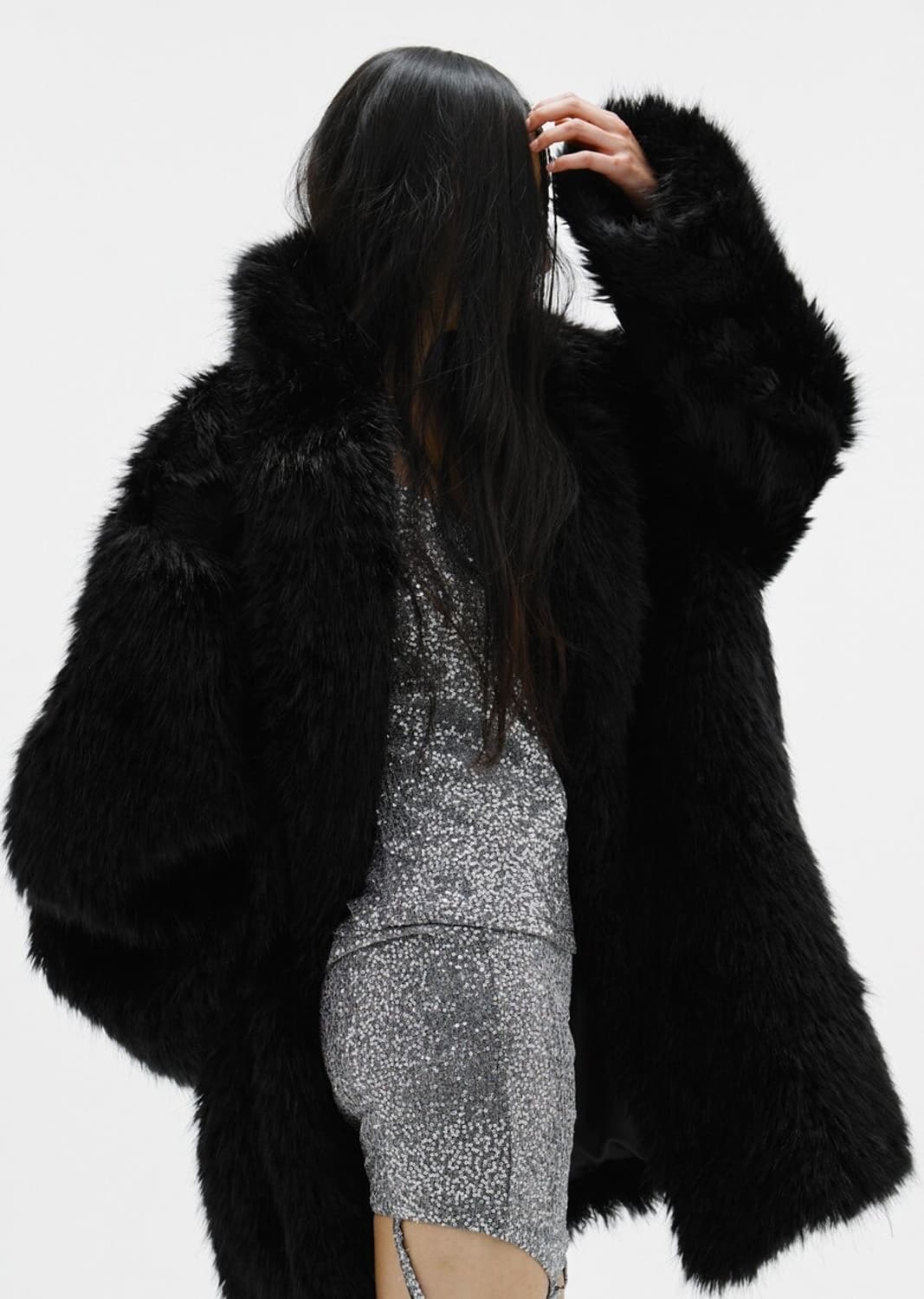 SEO FRENCH FAUX FUR COAT BLACK 상품이미지3