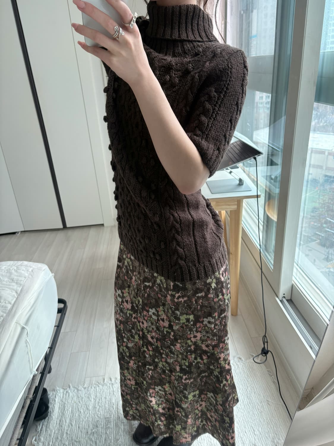 Muted Floral Silk Skirt 상품이미지5