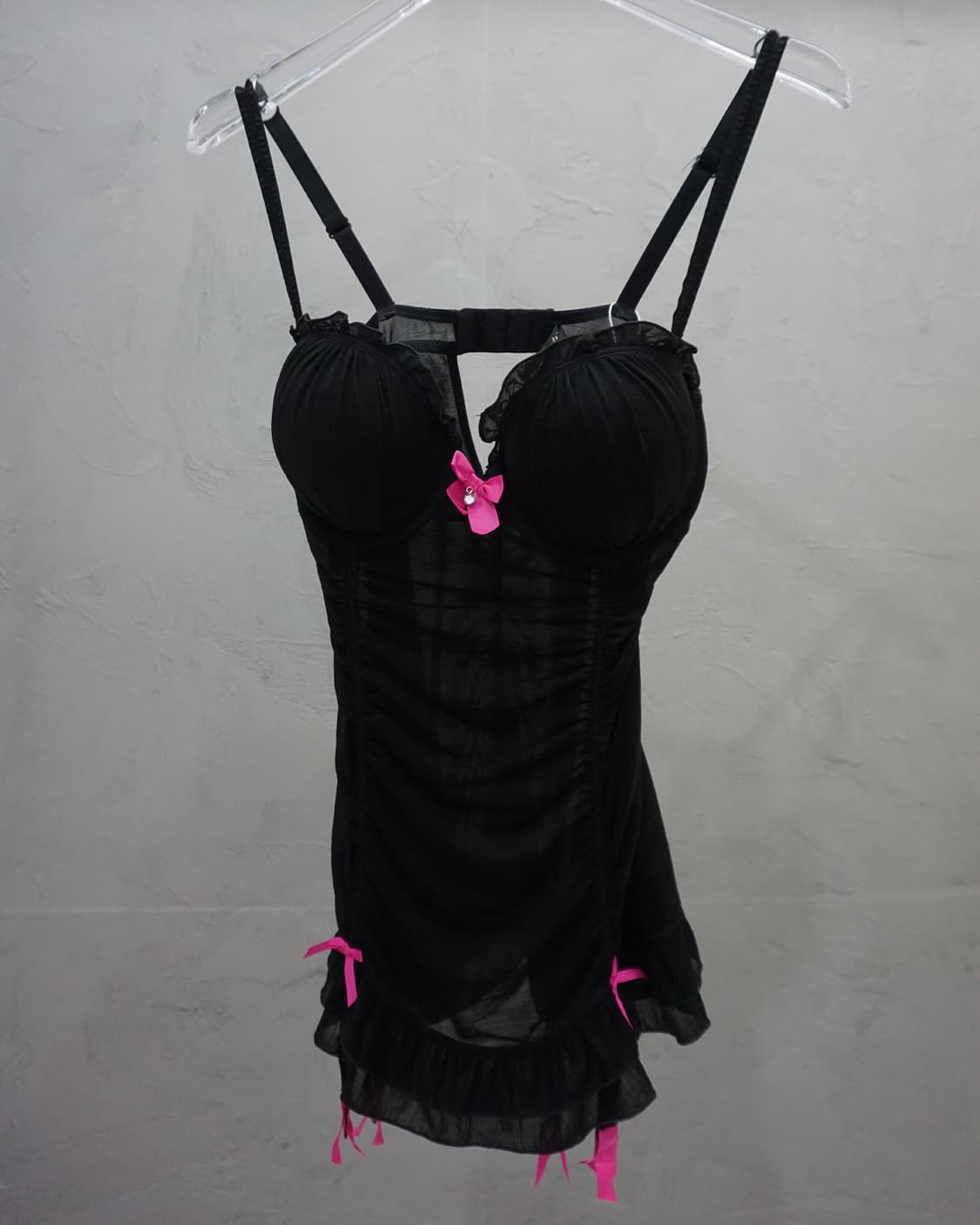 Paris 블랙 가터 슬립 상품이미지1