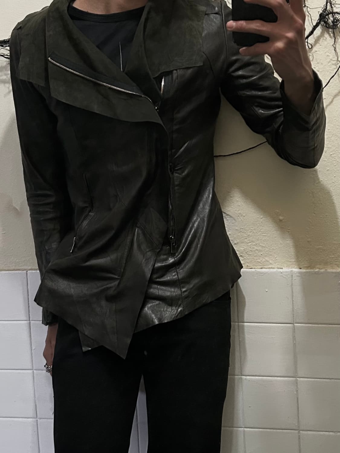 *rare* Basile 28 drape leather jacket 상품이미지1