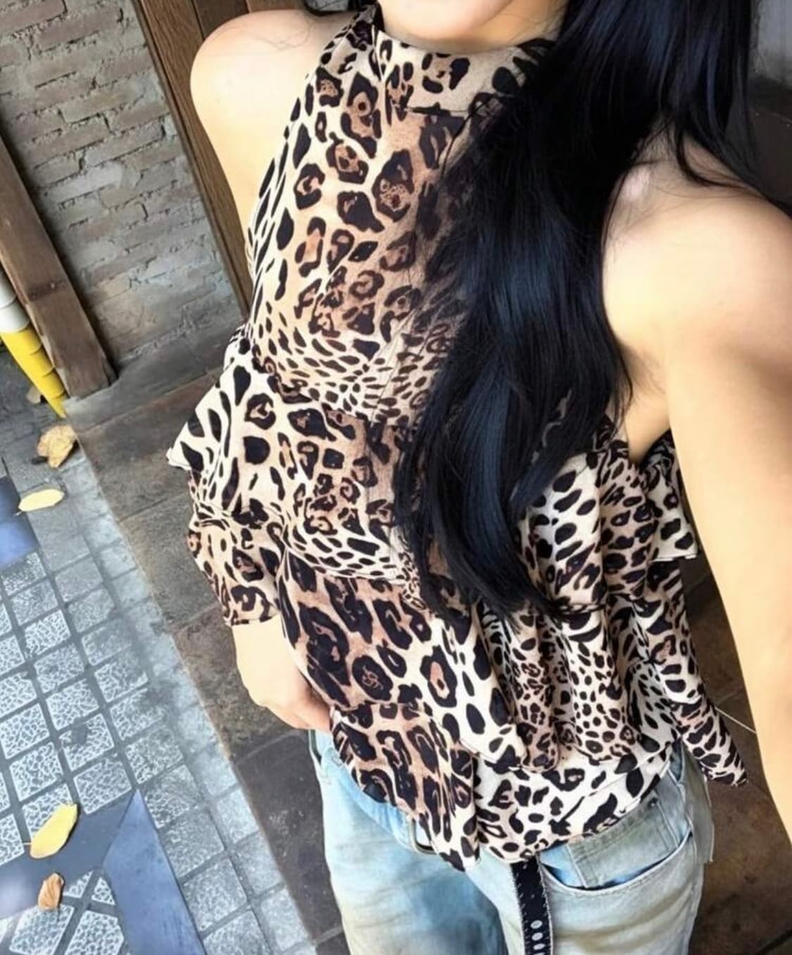 빈티지 여름 레오파드 여성 홀더넥 탑 상품이미지1