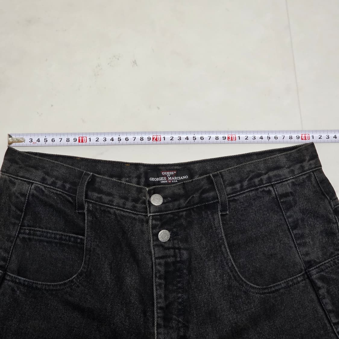 32) 90s Guess 흑청 와이드 데님팬츠 상품이미지6