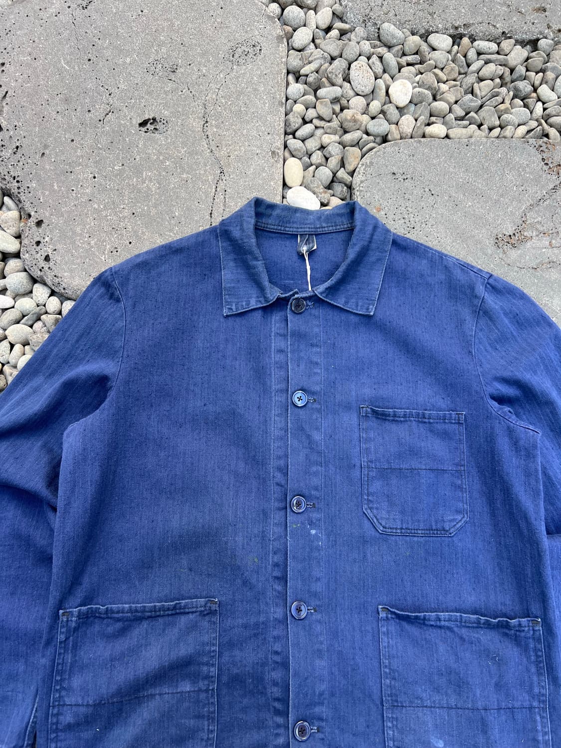 WASHING BLUE OLD HBT 헤링본트윌코튼 프렌치워크자켓 상품이미지3