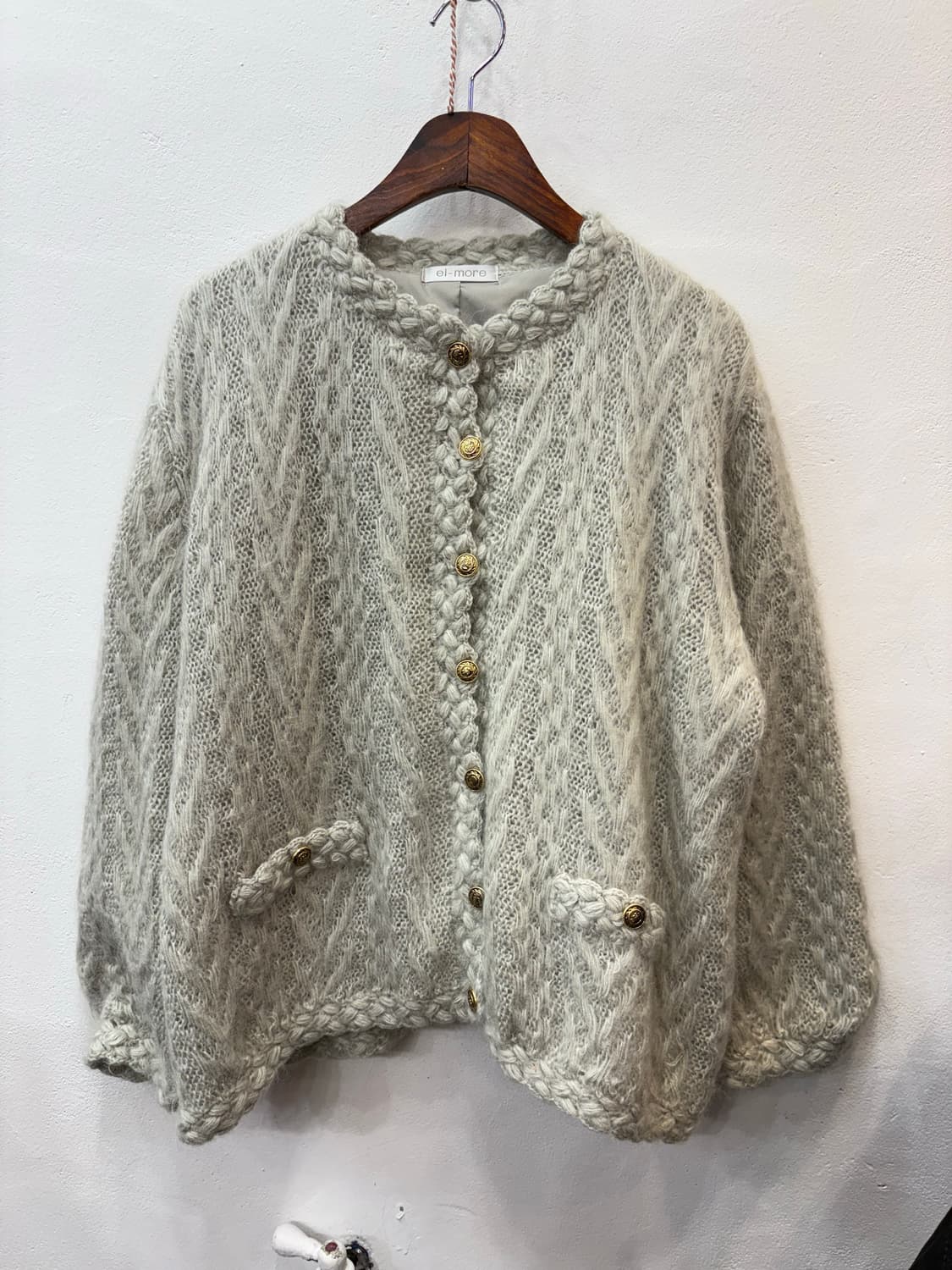 모헤어 혼방 그레이 가디건 상품이미지1