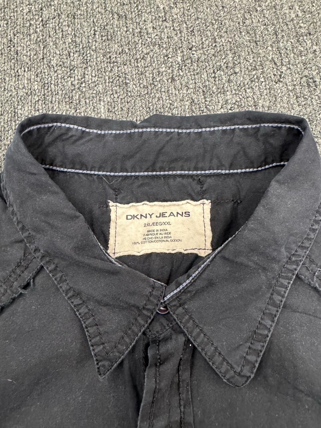 2XL)DKNY JEANS 빈티지 자수 웨스턴 블랙 긴팔셔츠 상품이미지4