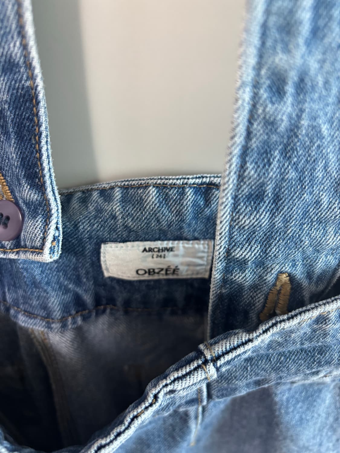 오브제 데님 멜빵 바지 상품이미지3