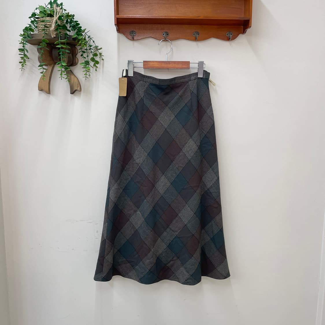 Pinore 울 체크 롱 스커트 상품이미지2