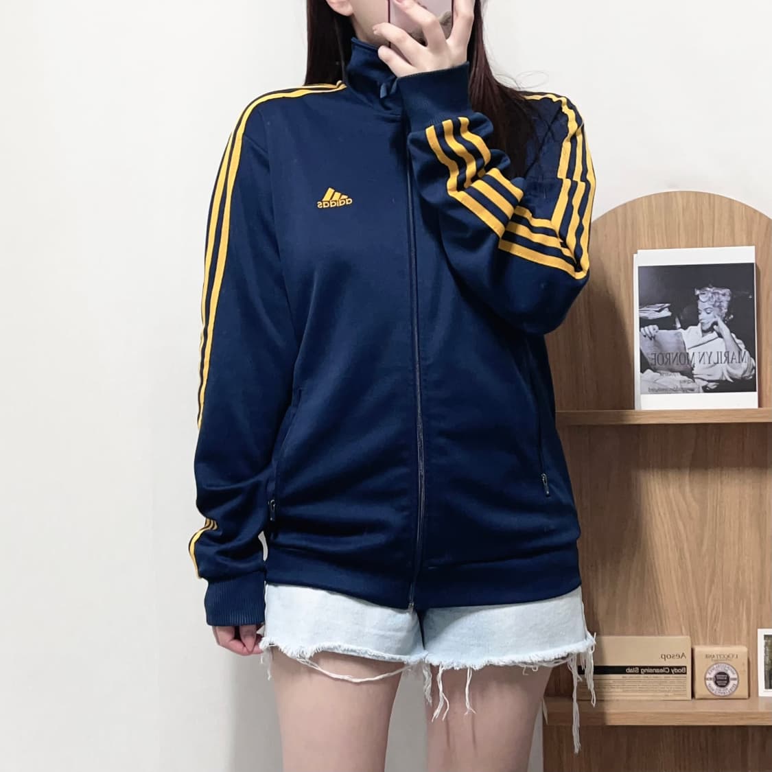 [정품] 아디다스 네이비 노랑삼선 자수 져지 [ 100 ] 상품이미지3