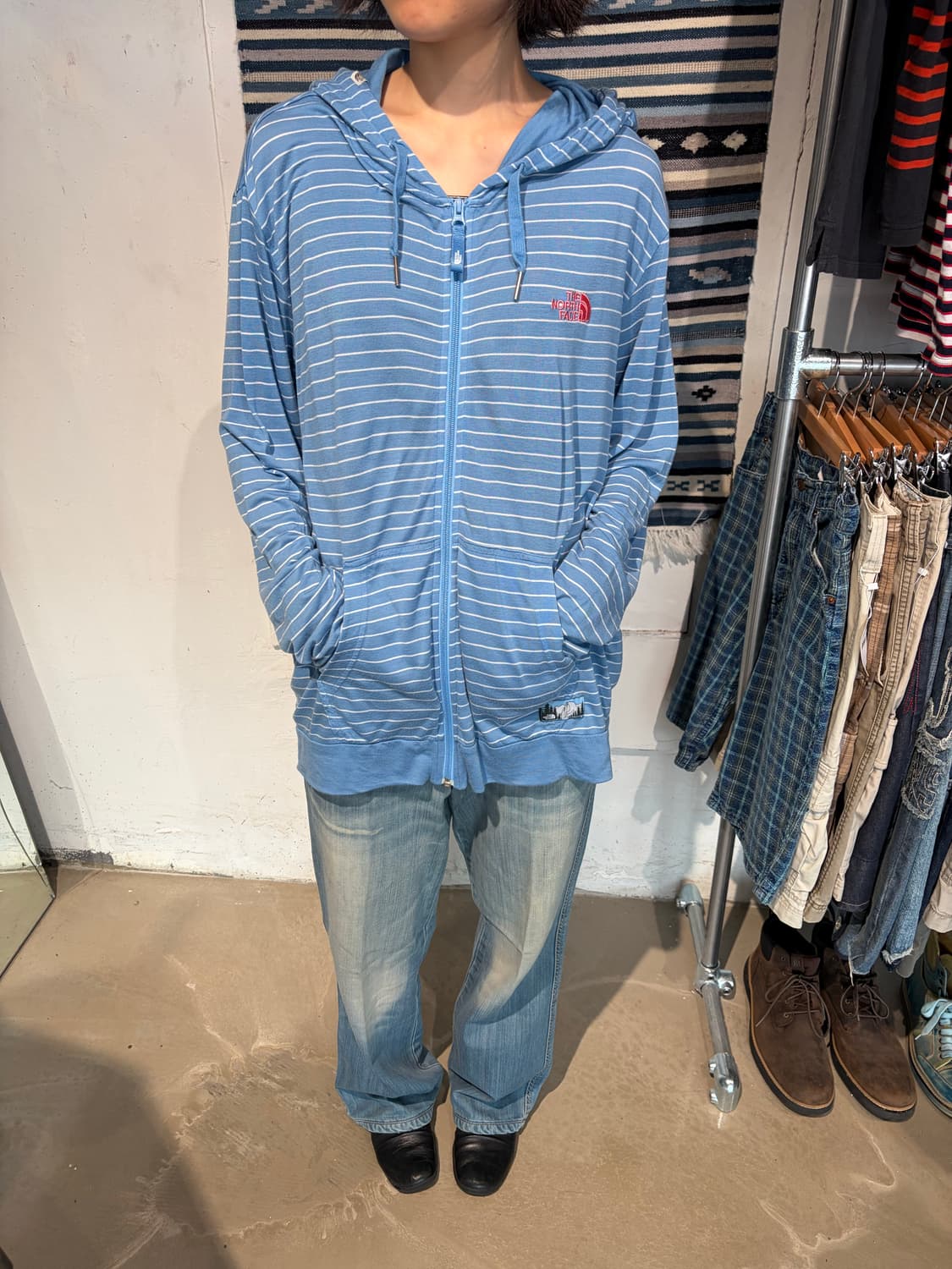 The North Face 스트라이프 후드 집업 L 상품이미지4