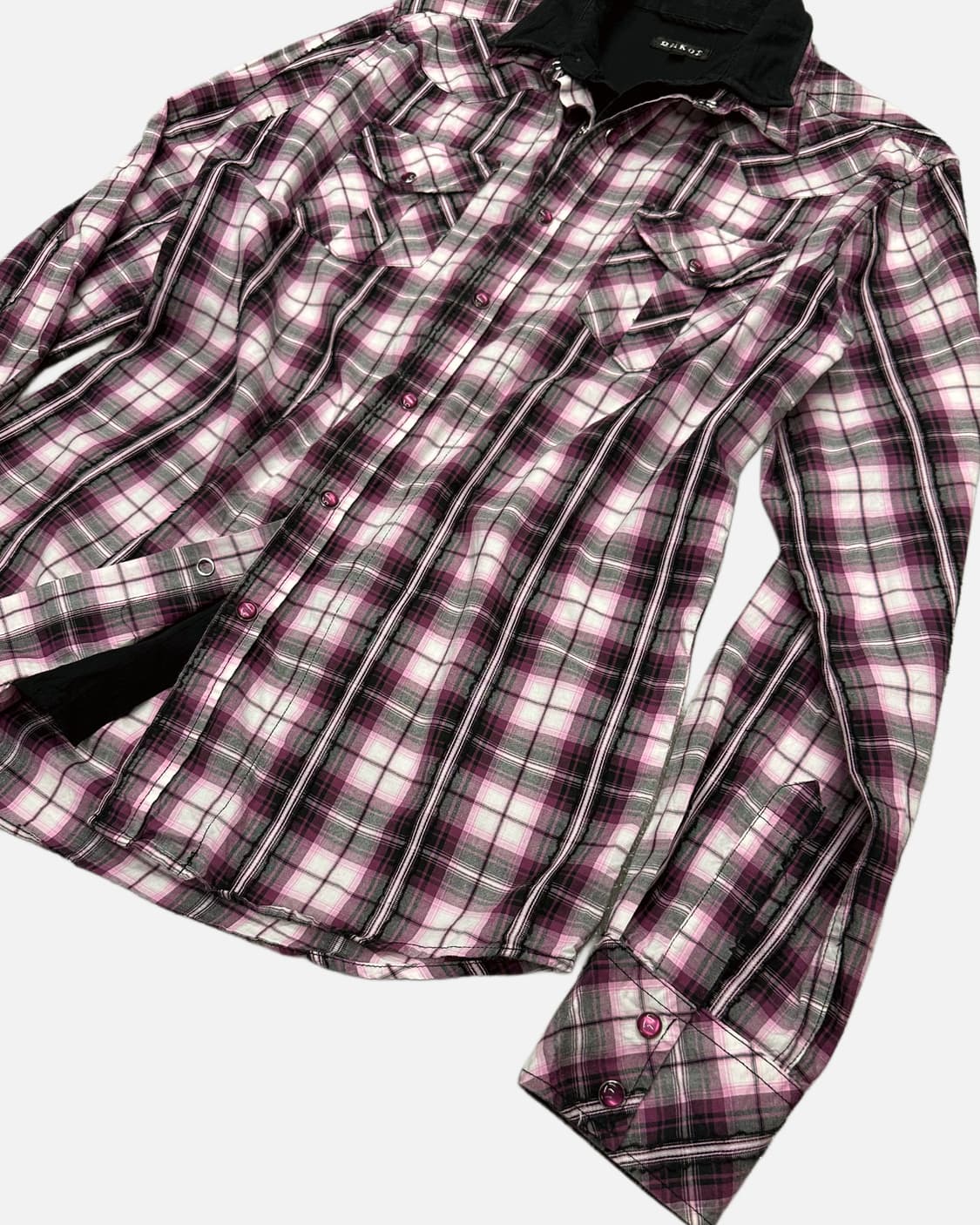 western texture check layered shirt 상품이미지3