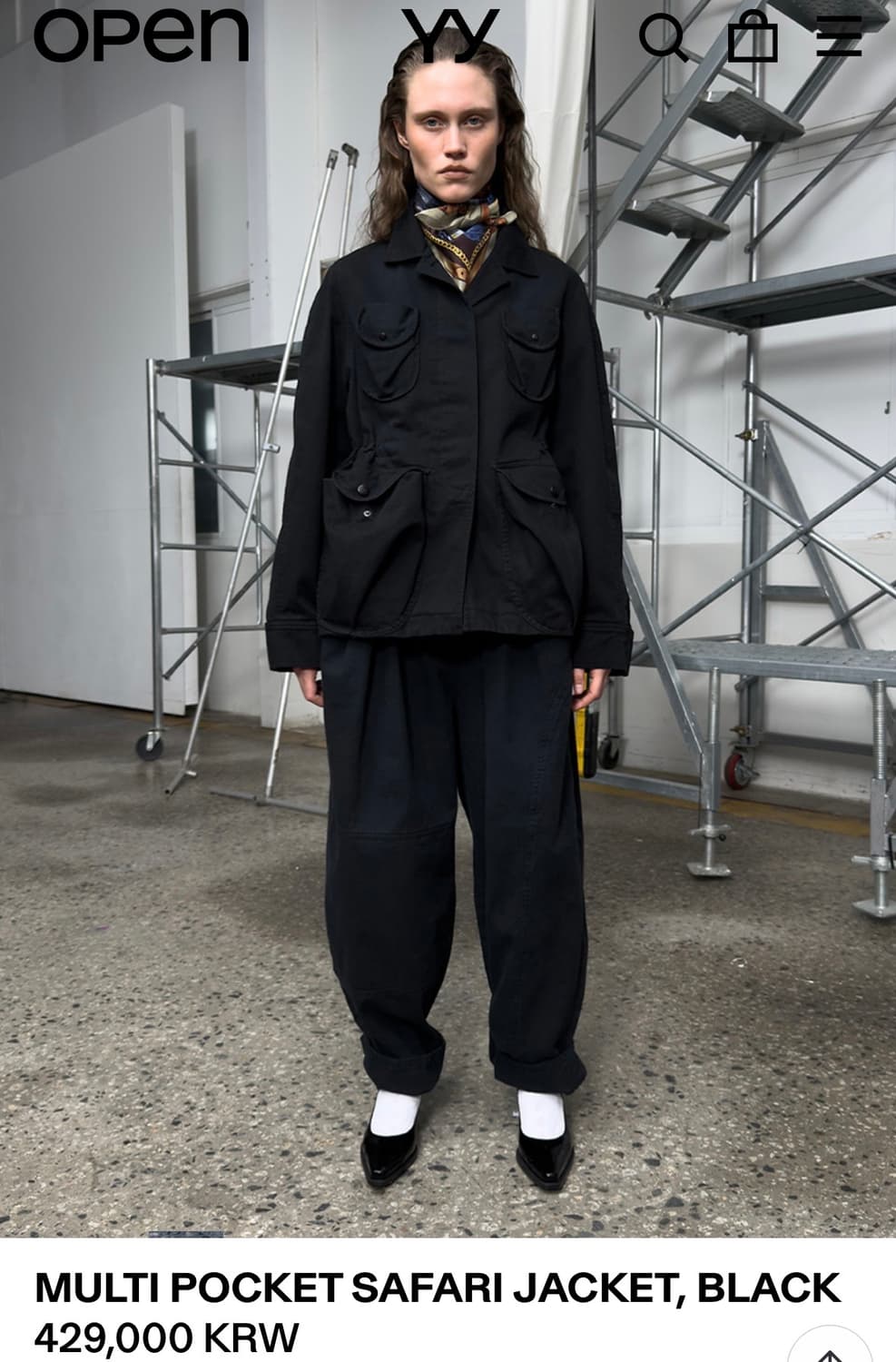 오픈와이와이 사파리 자켓 블랙 MULTI POCKET SAFARI JAC 상품이미지3