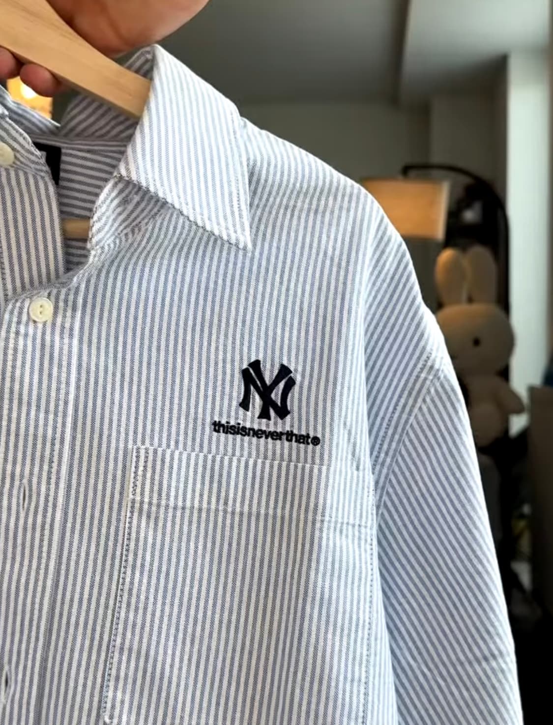 [크롭] 디스이즈네버뎃 양키스 콜라보 셔츠 EU M 상품이미지3