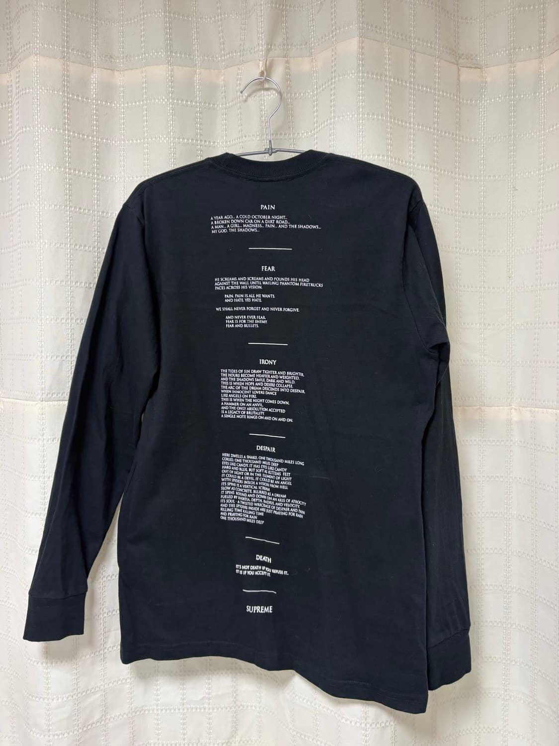 [S] 슈프림 x 더 크로우 롱슬리브 티셔츠 블랙 (21FW) 상품이미지2