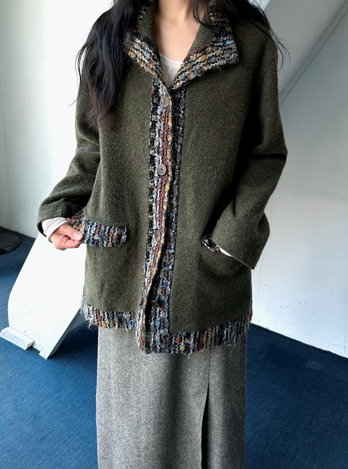 Smudge felted boucle wool design coat 상품이미지8