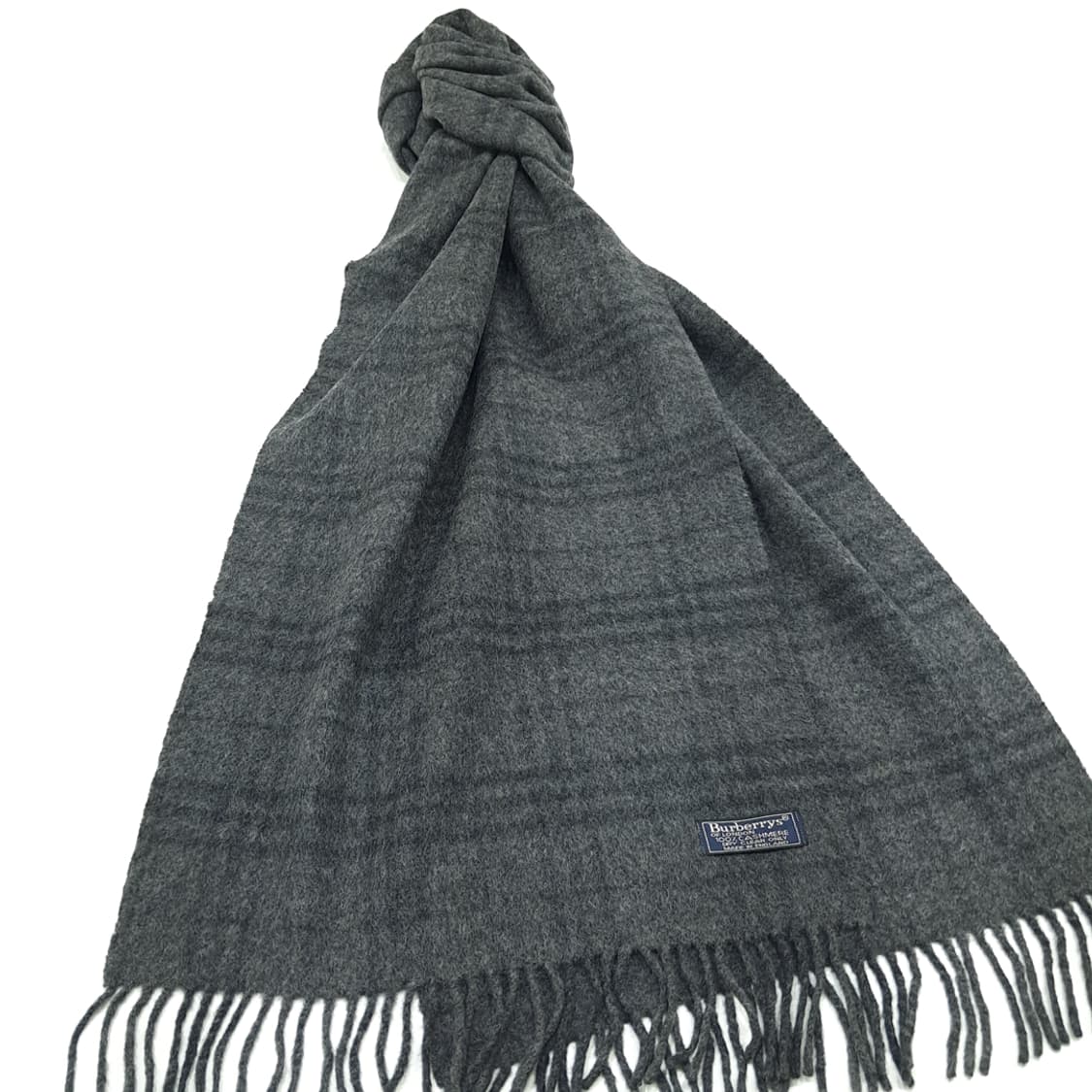MX239 버버리 애쉬그레이 체크 캐시미어 빅 목도리 머플러 상품이미지2