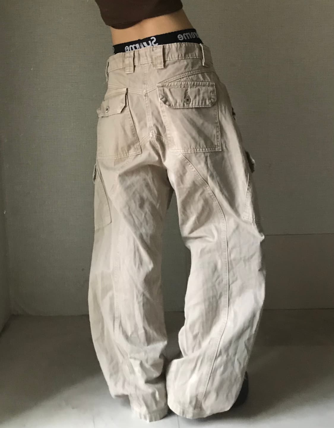 베이지 와이드핏 카고팬츠 상품이미지5