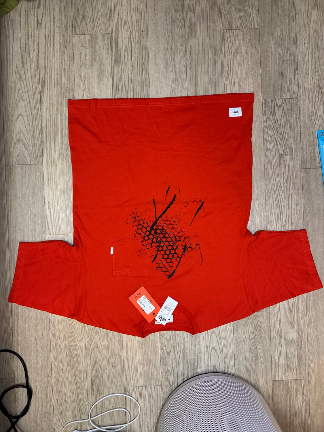 Wtaps 더블탭스 반스 보더 포켓 티셔츠 오렌지 상품이미지4