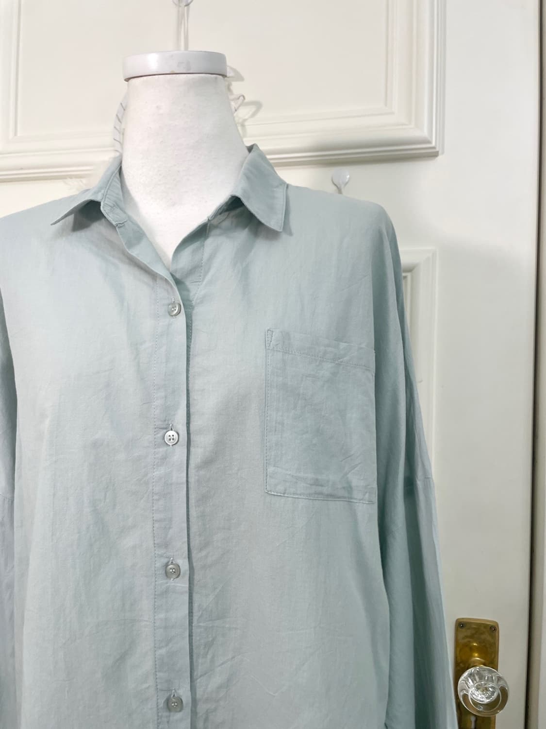 mute mint cotton loose shirt(size-L) 상품이미지7