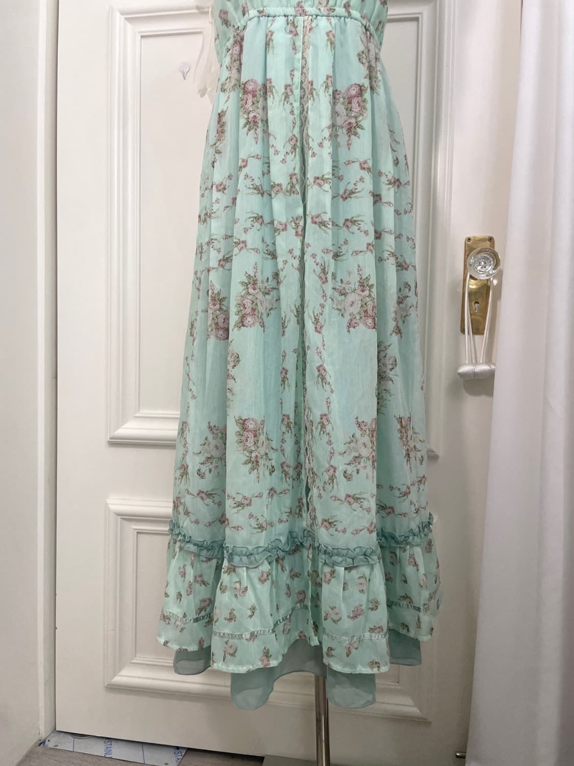 AXES FEMME mint lace trim flower long op 상품이미지7
