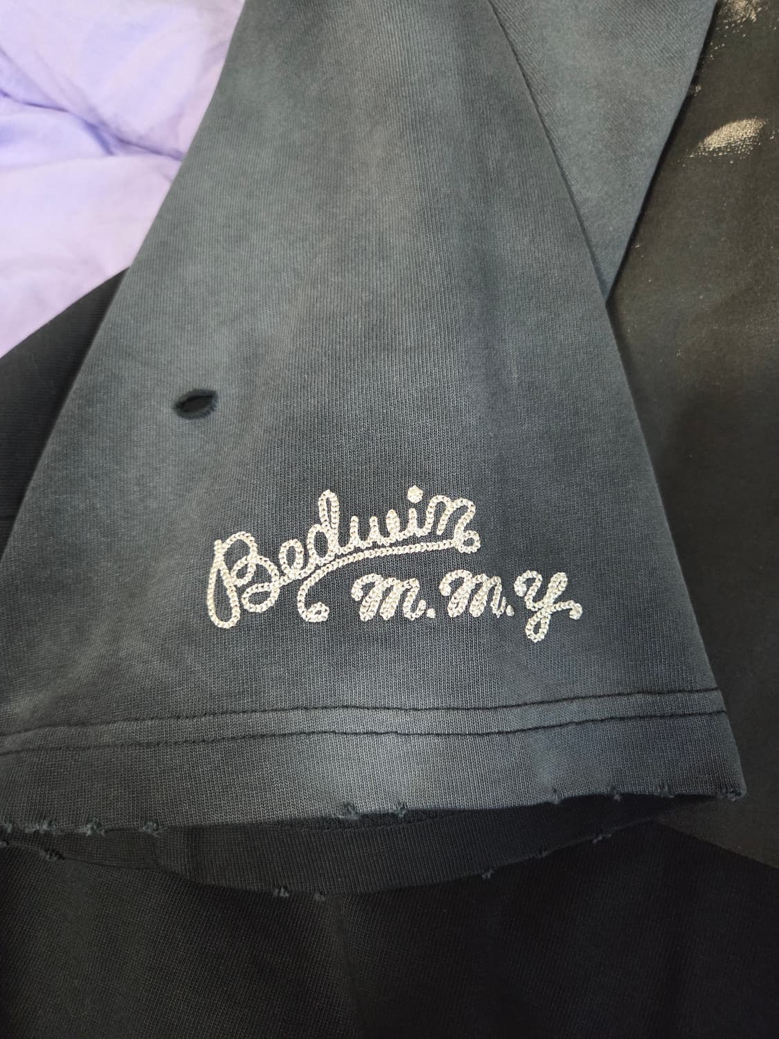 (48) 메종 미하라 야스히로 x 베드윈 콜라보 다잉 반팔 티셔츠 상품이미지5