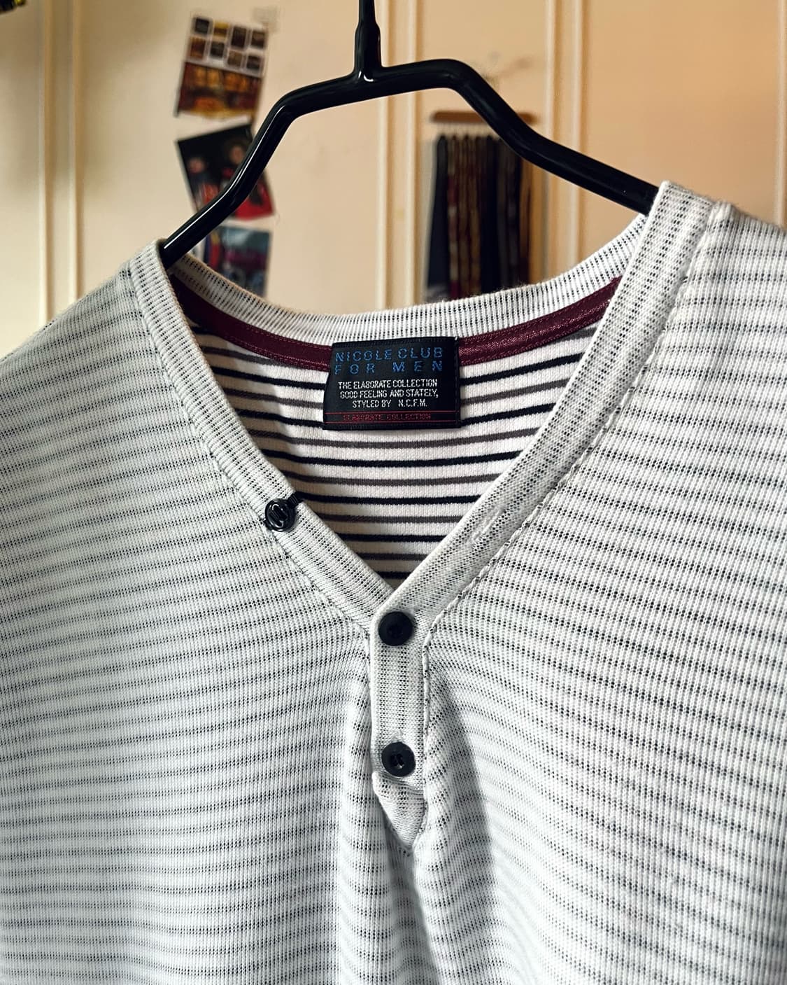 NICOLE CLUB FOR MEN 1/2 White Stripe Top 상품이미지3