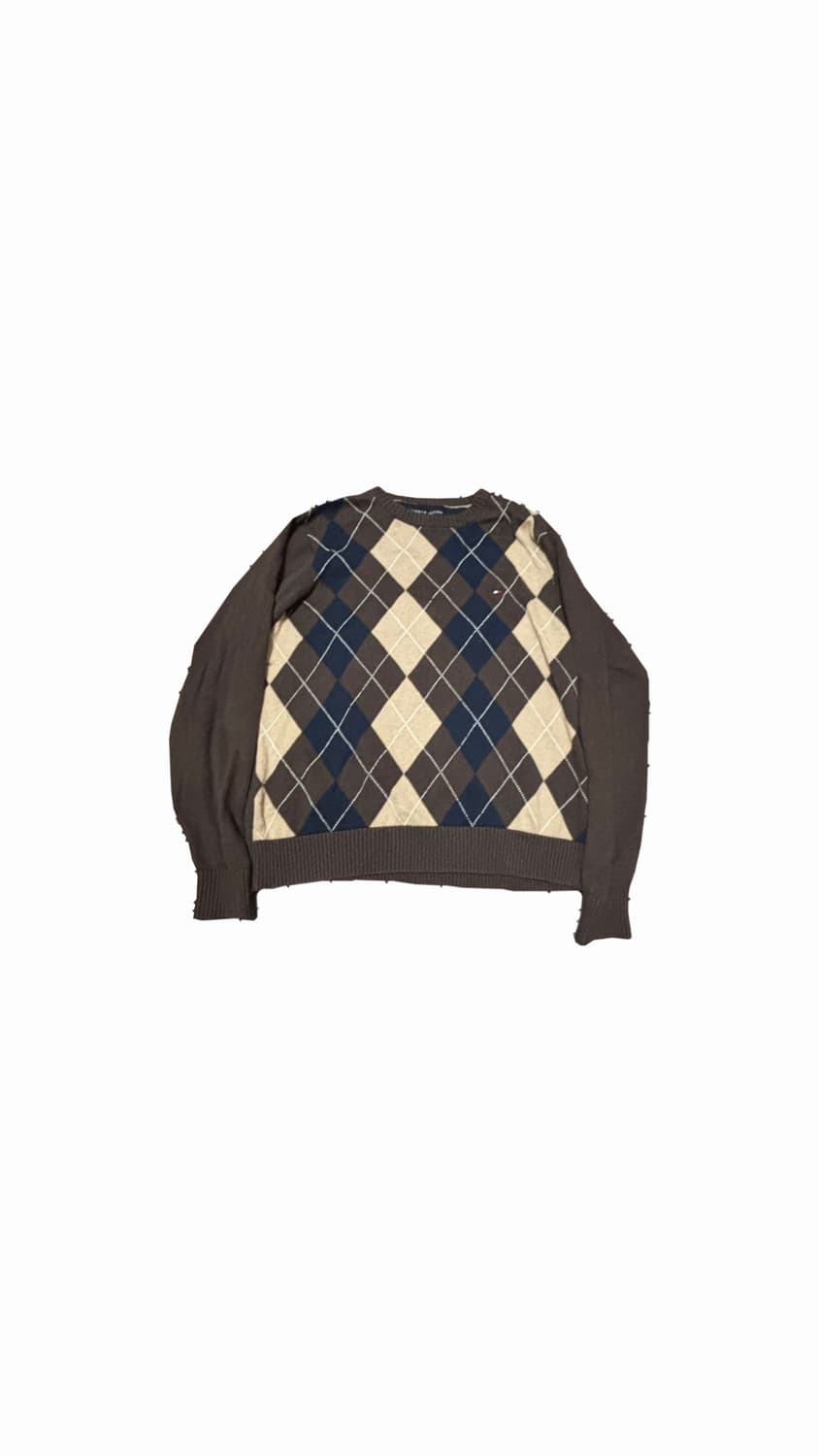타미힐피거 브라운 아가일 패턴 니트 상품이미지1