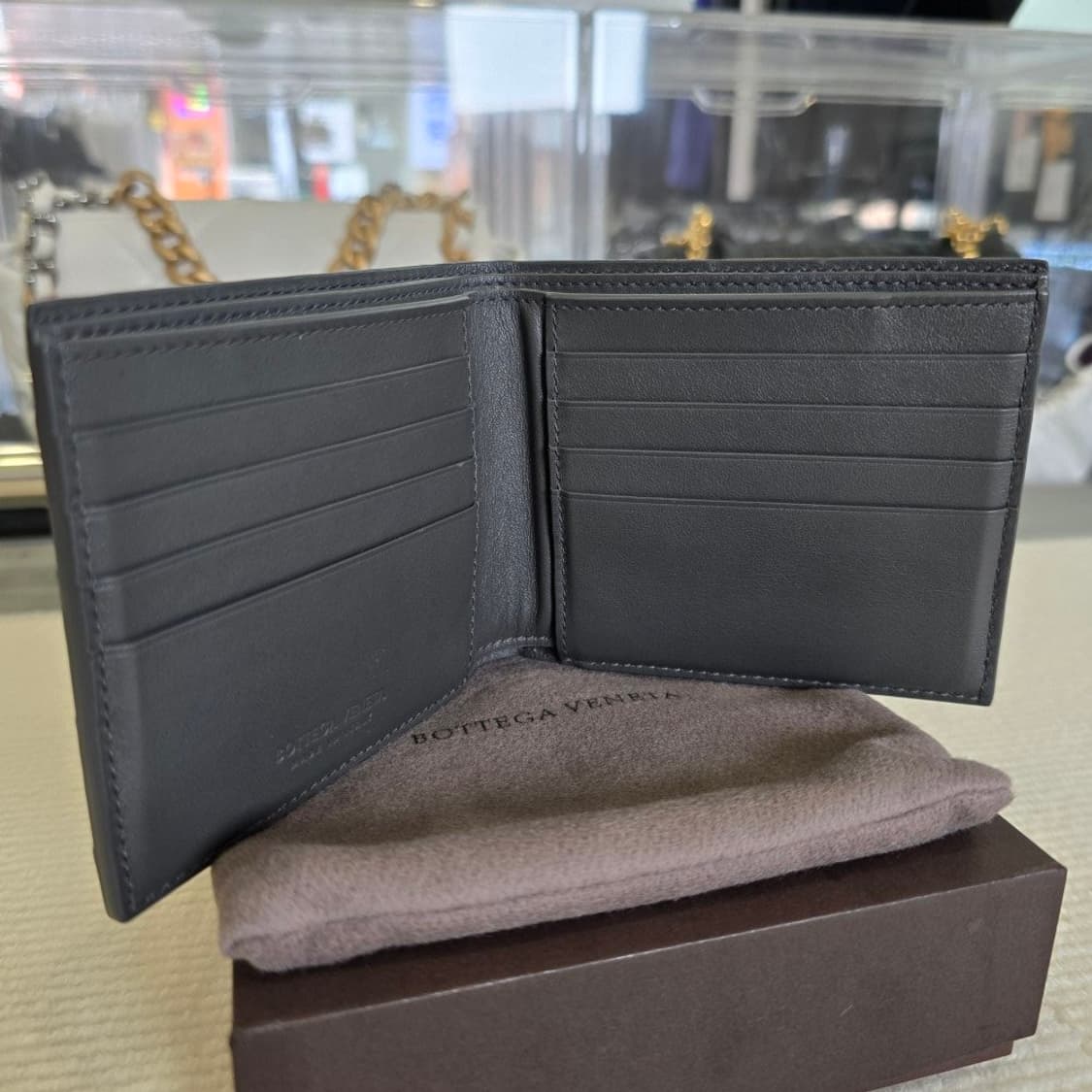 [중고/정품] 보테가 베네타 인트레치아토 반지갑 그레이 상품이미지3