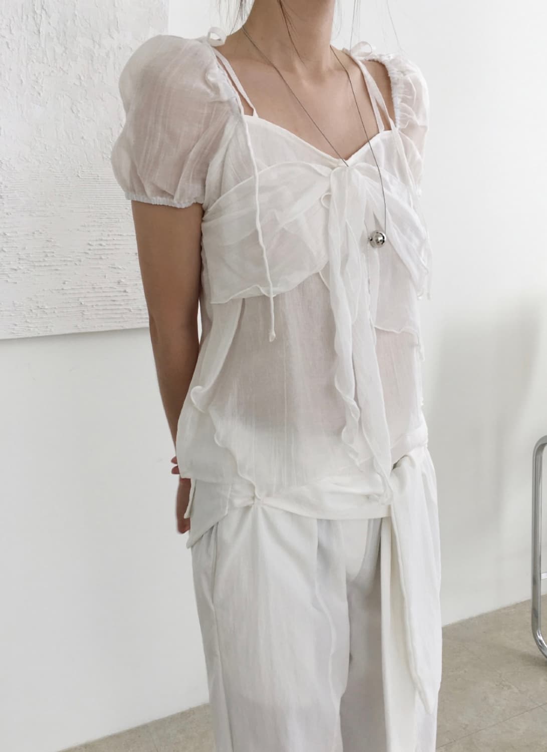 peony blouse white 상품이미지3