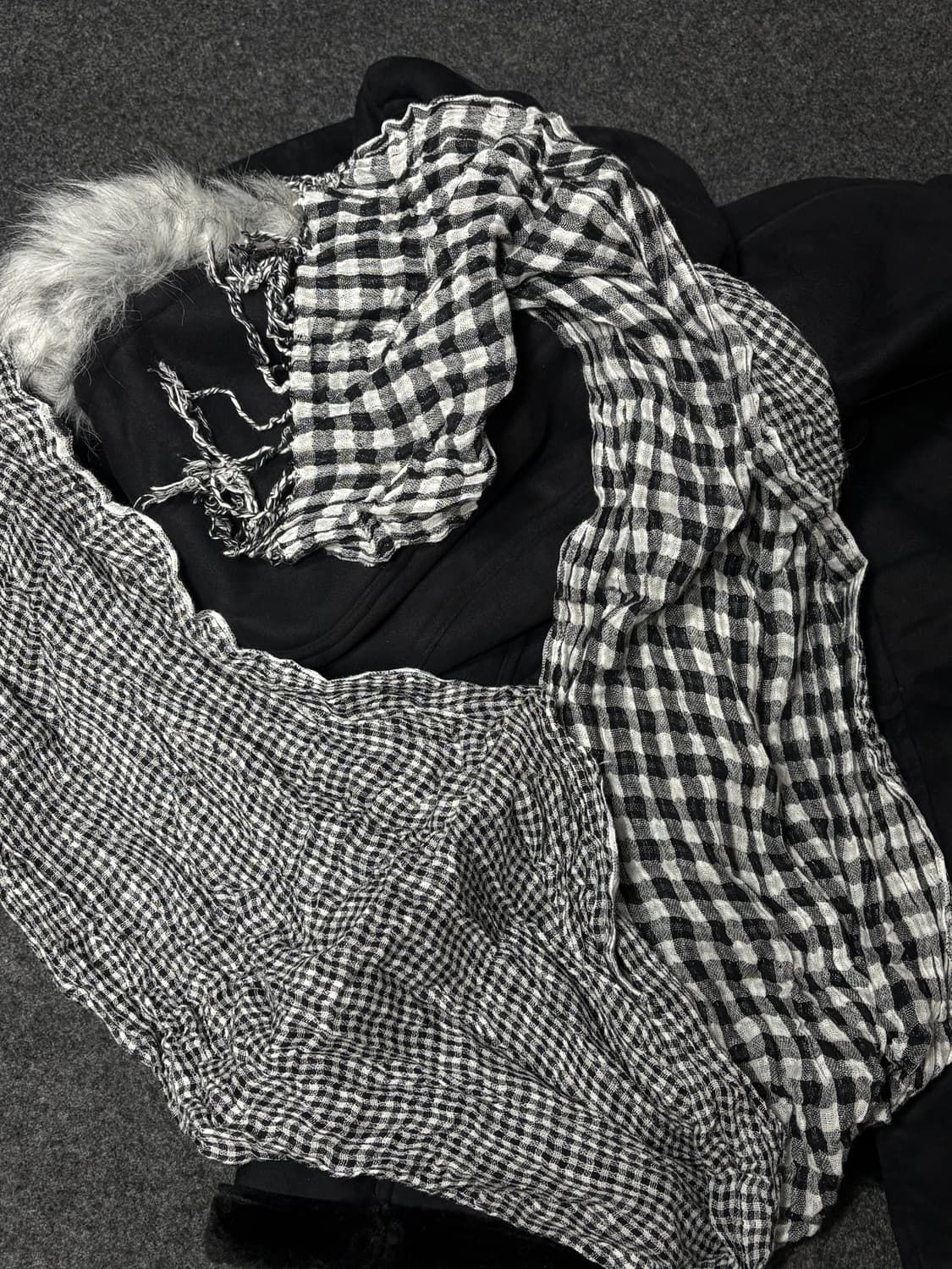 Vintage y2k punk checker scarf muffler 상품이미지3