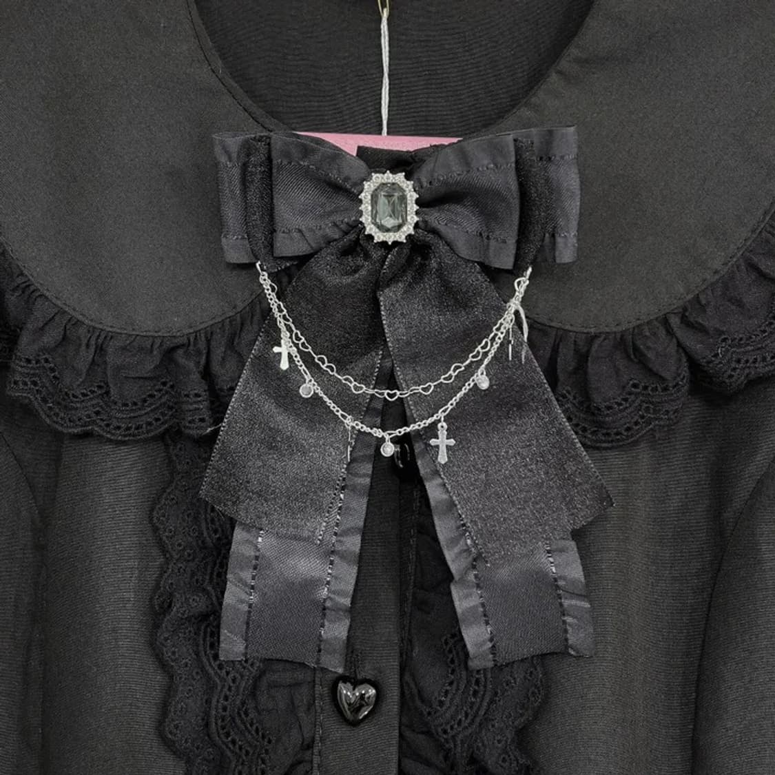 오네갸루 히메갸루 지뢰계 양산형 리본 브로치 큐빅 장식 stc핑세달천 상품이미지2